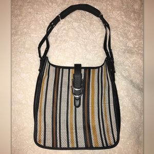 EUC Sam Edelman Striped Leather Tote